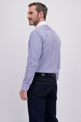 Achterkant van Blauw gestreept hemd met witte kraag - Regular fit door Dansaert Black Premium voor Heren