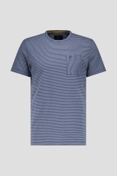 Blauw gestreept T-shirt van Ravøtt voor Heren