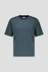Blauw-groen gestreept T-shirt van Casual Five voor Heren