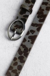 Productfoto 1 van Blauw-groene riem met donkerbruin luipaardmotief door Liberty Island voor Dames