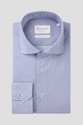 Blauw hemd met fijne print - Slim fit van Michaelis voor Heren