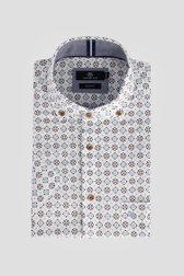 Productfoto 1 van Blauw hemd met geometrisch motief - Regular fit door Dansaert Blue voor Heren