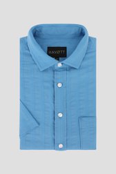 Blauw hemd met gestreepte textuur - Regular fit van Ravøtt voor Heren