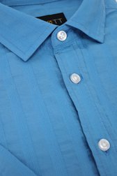 Blauw hemd met gestreepte textuur - Regular fit van Ravøtt voor Heren
