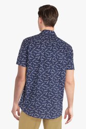 Blauw hemd met lichte print - regular fit van Ravøtt voor Heren
