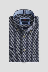 Voorkant van Blauw hemd met print en korte mouw - Comfort fit door Dansaert Blue voor Heren