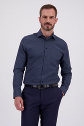 Voorkant van Blauw hemd met vierkantjes - Regular fit  door Dansaert Black voor Heren