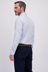 Achterkant van Blauw hemd met visgraatstructuur - Regular fit door Dansaert Black Premium voor Heren
