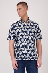 Blauw hemd met witte print - Regular fit van Casual Five voor Heren