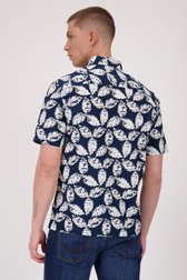 Blauw hemd met witte print - Regular fit van Casual Five voor Heren