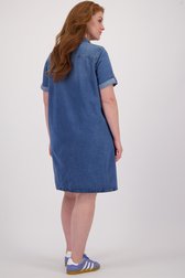 Achterkant van Blauw jeanskleedje met korte mouwen door ONLY Carmakoma voor Dames