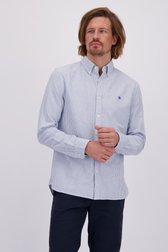 Voorkant van Blauw katoenen hemd - Regular fit  door Superdry voor Heren