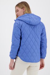 Blauw, licht gewatteerd jasje met kap van Libelle voor Dames