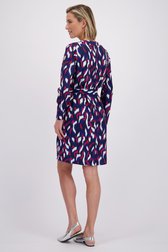 Achterkant van Blauw-rood kleedje met lange mouwen door Claude Arielle voor Dames