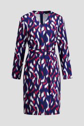 Productfoto 1 van Blauw-rood kleedje met lange mouwen door Claude Arielle voor Dames