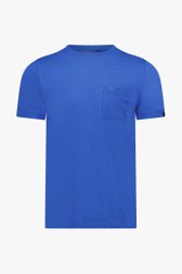 Blauw T-shirt met borstzak van Ravøtt voor Heren