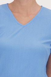 Blauw T-shirt met fijne textuur van Claude Arielle voor Dames