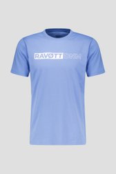 Blauw T-shirt met opdruk van Ravøtt voor Heren