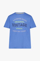Blauw T-shirt met opschrift  van Jefferson voor Heren
