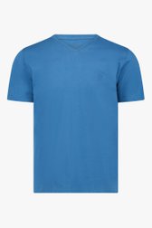 Blauw T-shirt met V-hals van Ravøtt voor Heren