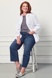 Extra foto 1 van Blauw T-shirt met witte strepen door Liberty Island voor Dames