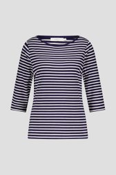 Productfoto 1 van Blauw T-shirt met witte strepen door Liberty Island voor Dames