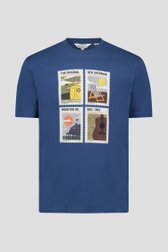 Blauw T-shirt met zomerse opdruk van Ben Sherman voor Heren