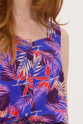 Blauw topje met bladerprint  van Libelle voor Dames