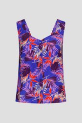 Blauw topje met bladerprint  van Libelle voor Dames