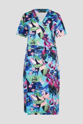 Blauw wikkelkleedje met tropische print van Claude Arielle voor Dames