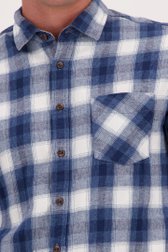 Blauw-wit geruit hemd - Regular fit van Ravøtt voor Heren