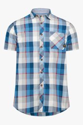 Blauw-wit geruit hemd - regular fit van Ravøtt voor Heren