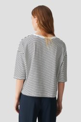 Blauw-wit gestreept T-shirt met 3/4-mouwen van Opus voor Dames
