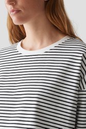 Blauw-wit gestreept T-shirt met 3/4-mouwen van Opus voor Dames