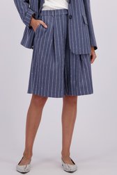 Productfoto 1 van Blauw-wit gestreepte bermuda met denim look door Louise voor Dames