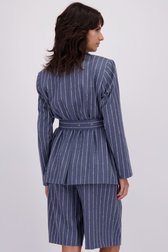 Extra foto 2 van Blauw-wit gestreepte blazer met denim look door Louise voor Dames