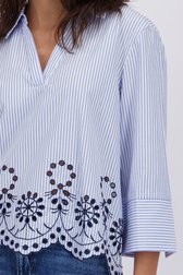 Detail van Blauw-wit gestreepte blouse door JDY voor Dames