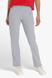 Blauw-wit gestreepte broek - slim fit van Claude Arielle voor Dames