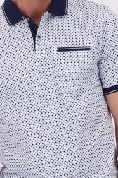 Detail van Blauw witte polo met print door Dansaert Blue voor Heren