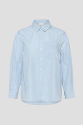 Productfoto 1 van Blauwe blouse met beige en witte strepen door Kaffe Curve voor Dames