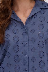 Detail van Blauwe blouse met broderie anglaise door JDY voor Dames