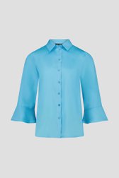 Blauwe blouse met elegante 3/4 mouwen van More & More voor Dames