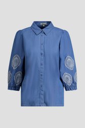Productfoto 1 van Blauwe blouse met geborduurde details door More & More voor Dames