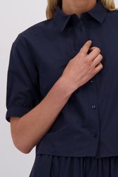 Detail van Blauwe blouse met korte mouwen door Liberty Island voor Dames