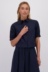 Voorkant van Blauwe blouse met korte mouwen door Liberty Island voor Dames