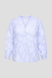 Productfoto 1 van Blauwe blouse met strepen en bladermotief door ONLY Carmakoma voor Dames