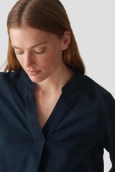 Blauwe blouse met V-hals van Opus voor Dames