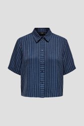 Blauwe blouse met wit gestreept motief van JDY voor Dames