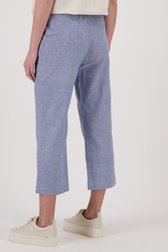 Blauwe broek in katoen en linnen - straight fit van Liberty Island voor Dames