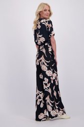 Achterkant van Blauwe broek met beige-bruine print door AC by Annelien Coorevits voor Dames